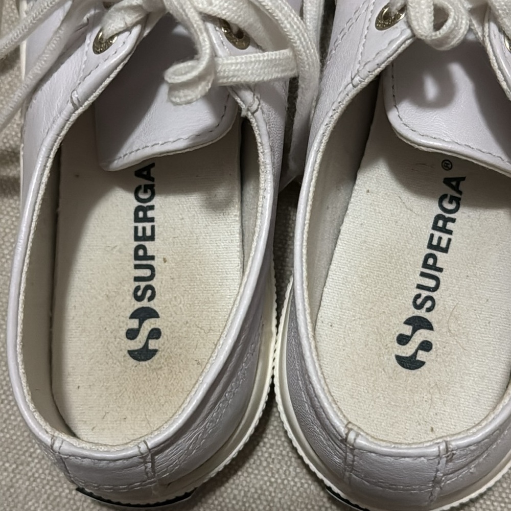 Superga All Leather 2750 Cantu Sneakers-Sz Euro Sz 35-Ice White-EUC - Picture 14 of 16